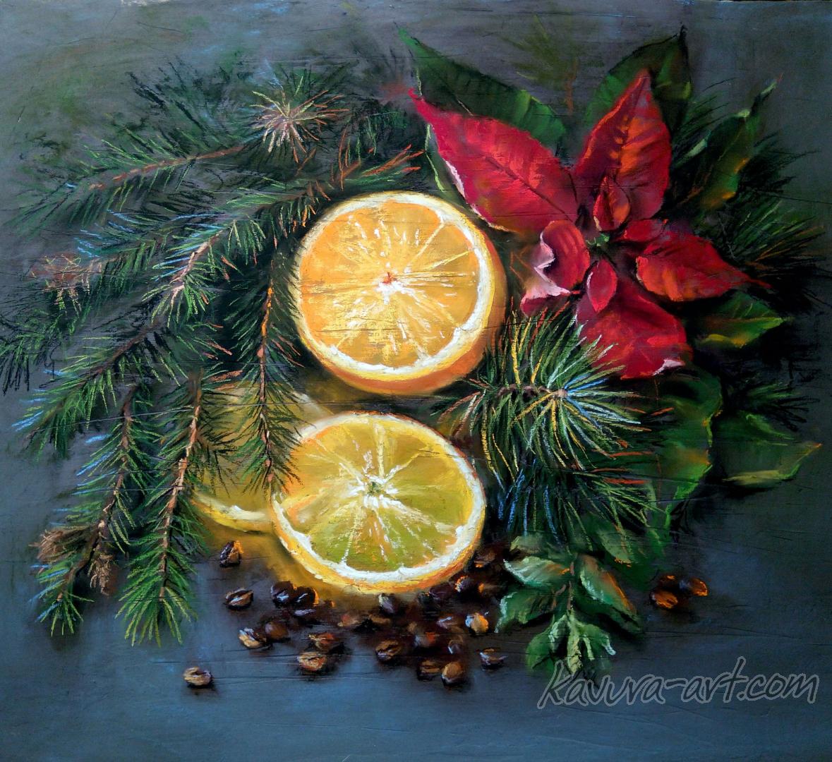 "Christmas flavour" Pastel on paper.