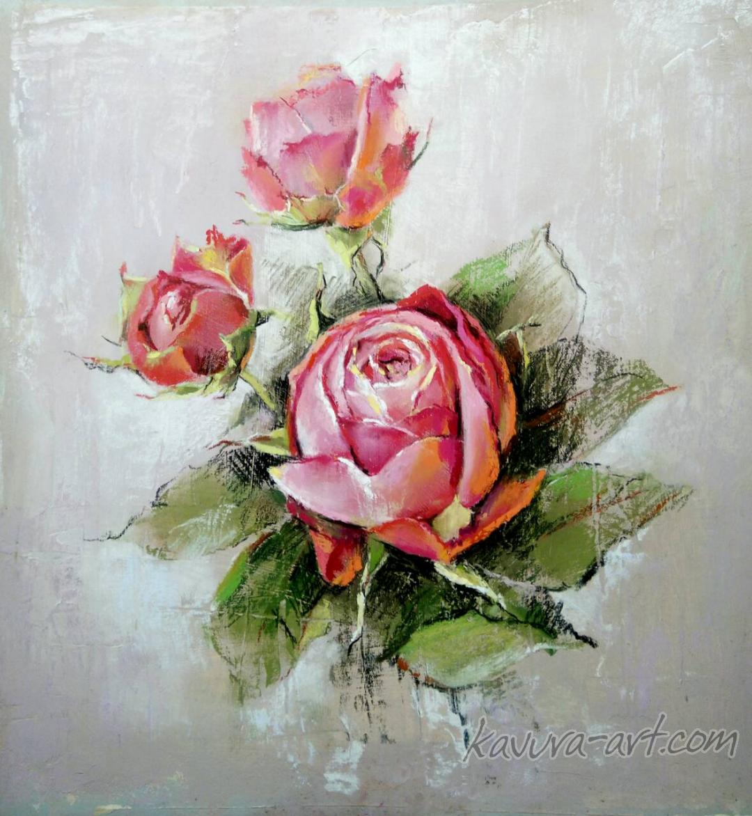 "Rose" Pastel on paper.