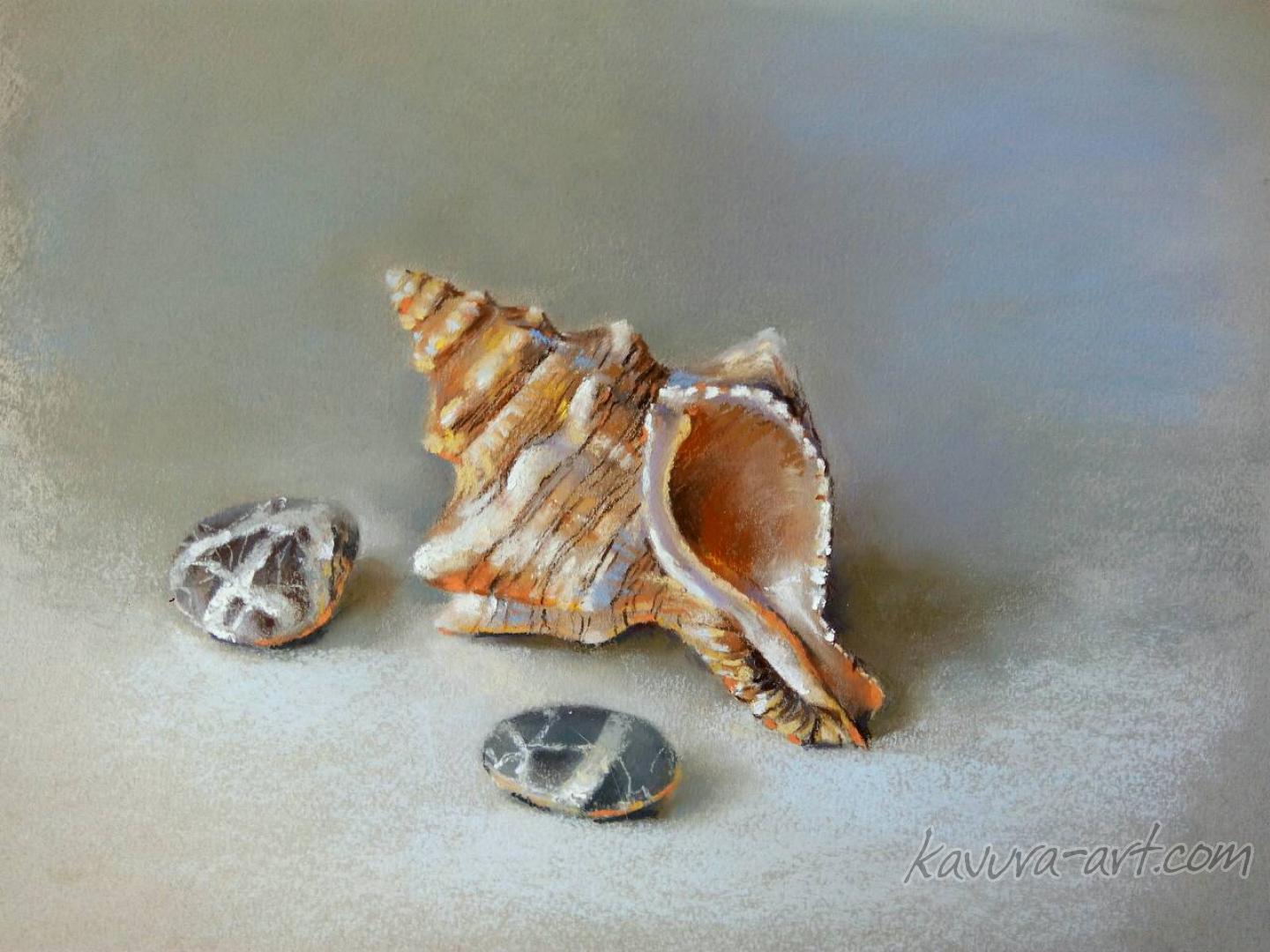 "Seashell" Pastel on paper.