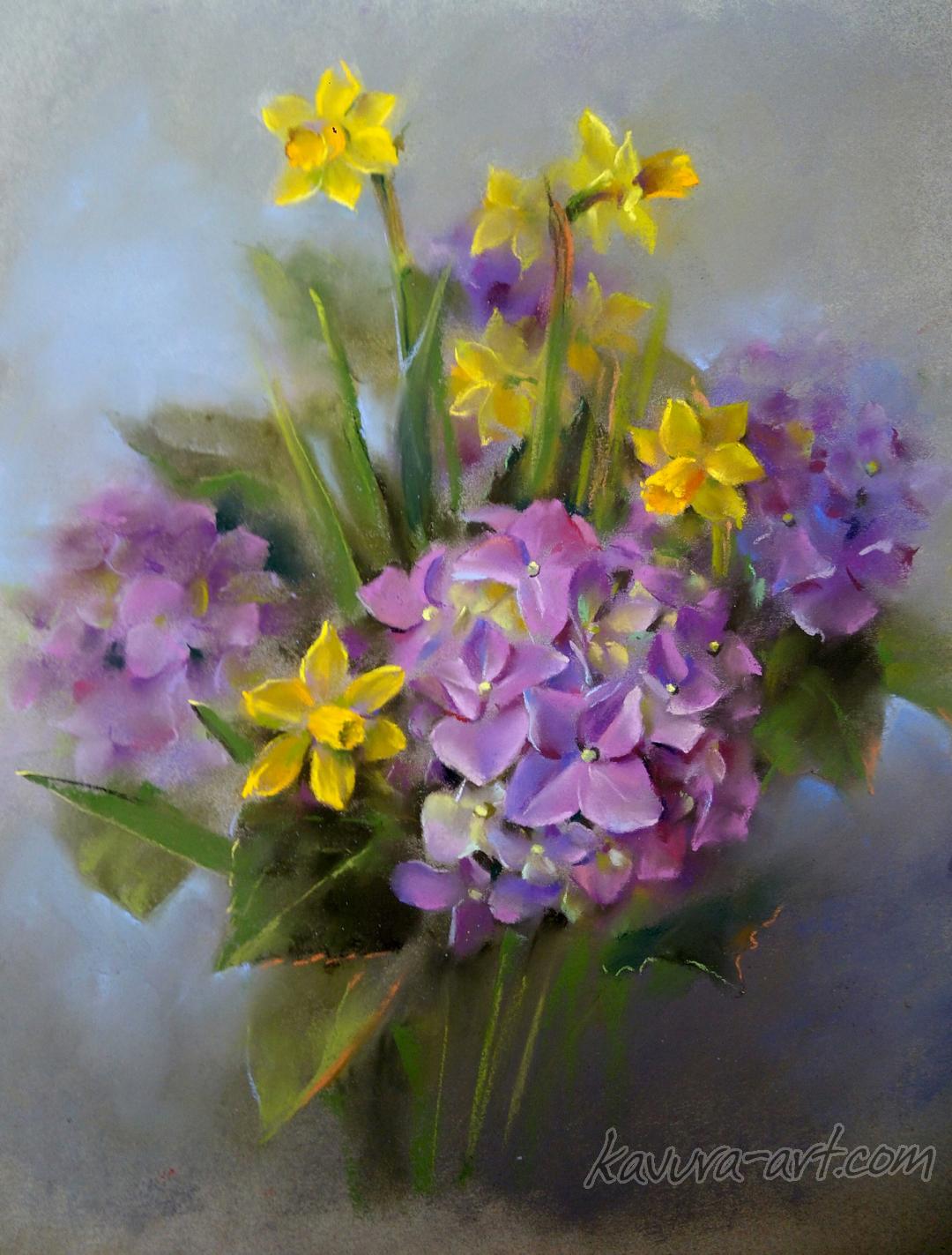 "Spring is comming" Pastel on paper.
