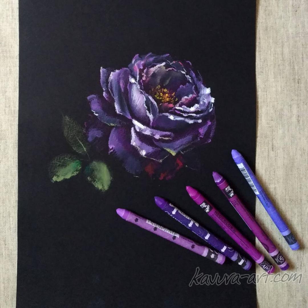 "Rose" Oil pastel.