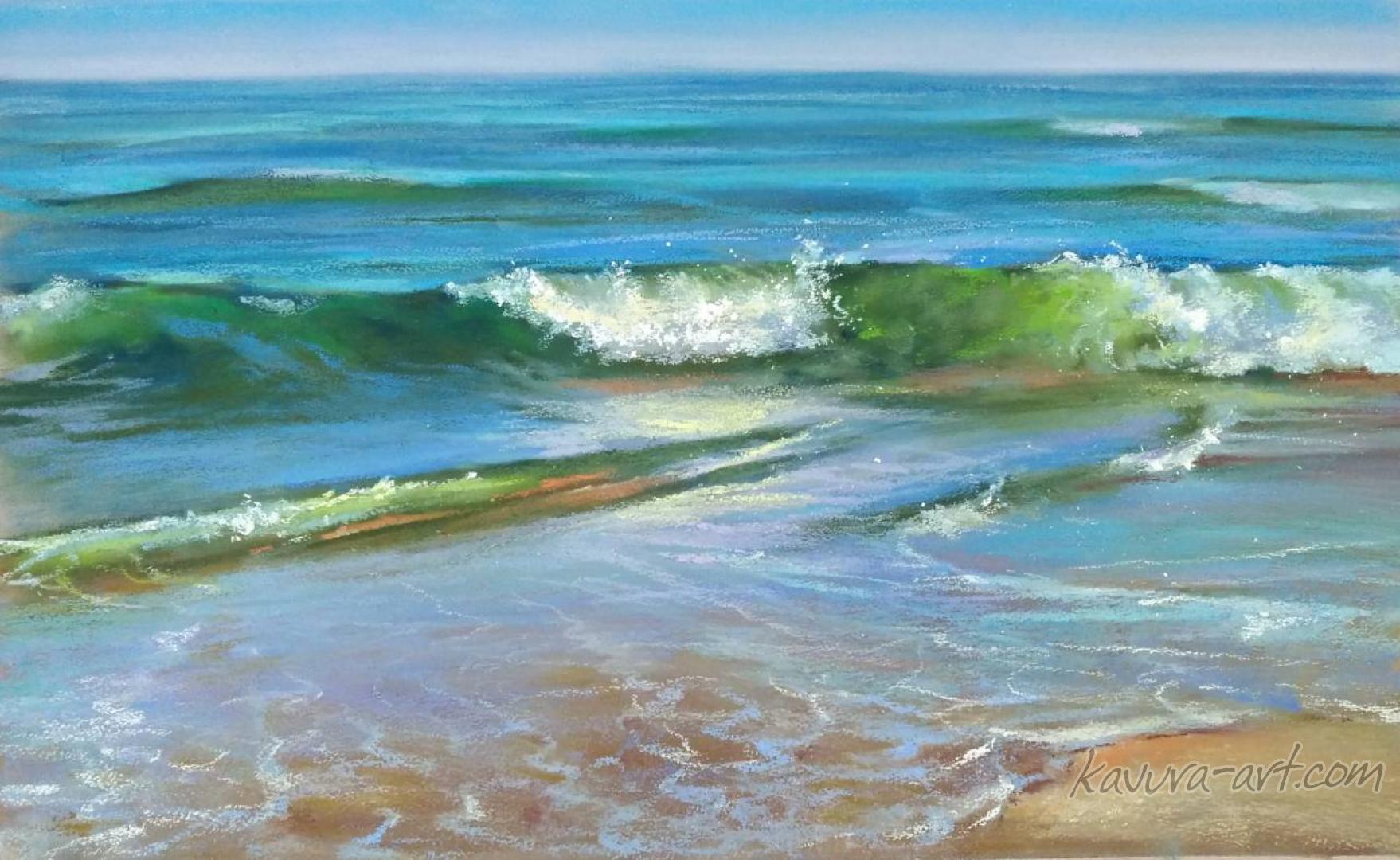 "Summer sea" Pastel on paper.