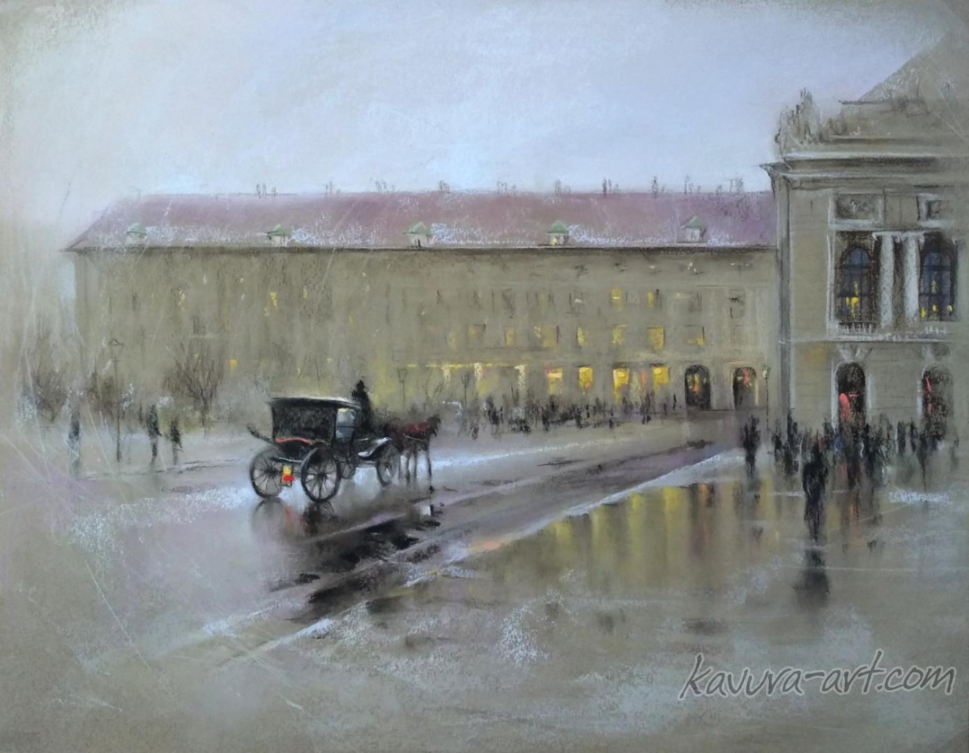 "Vienna" Pastel on paper.