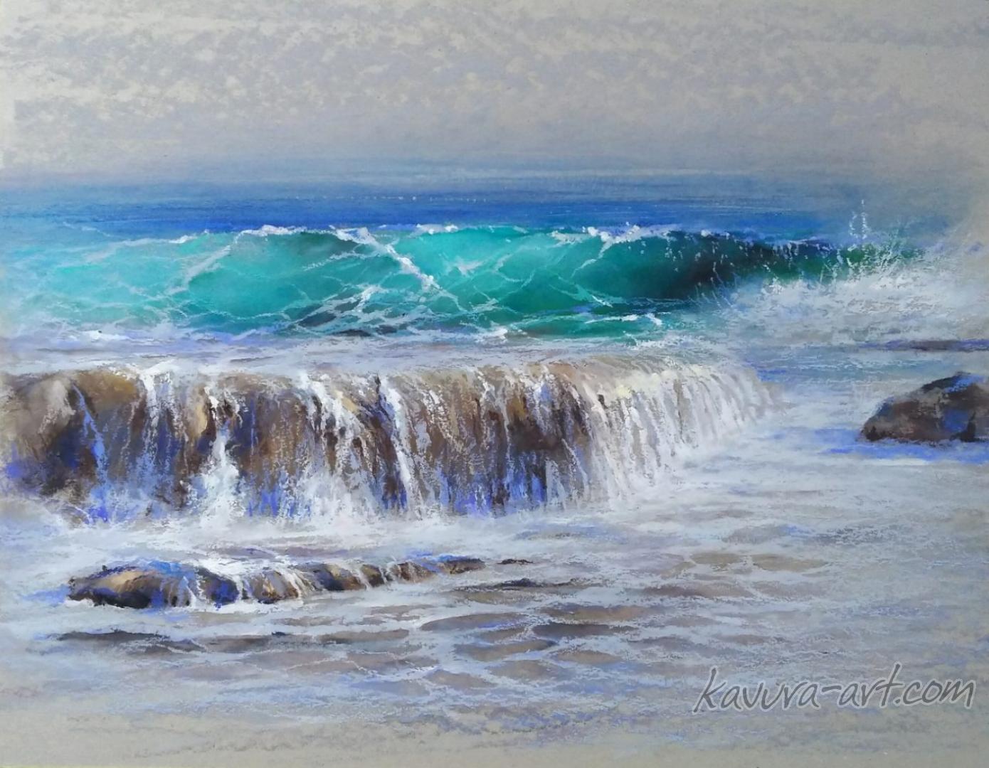 "Seaside" Oil pastel.