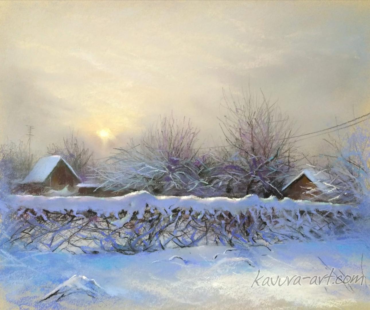 "Winter day" Pastel on paper.