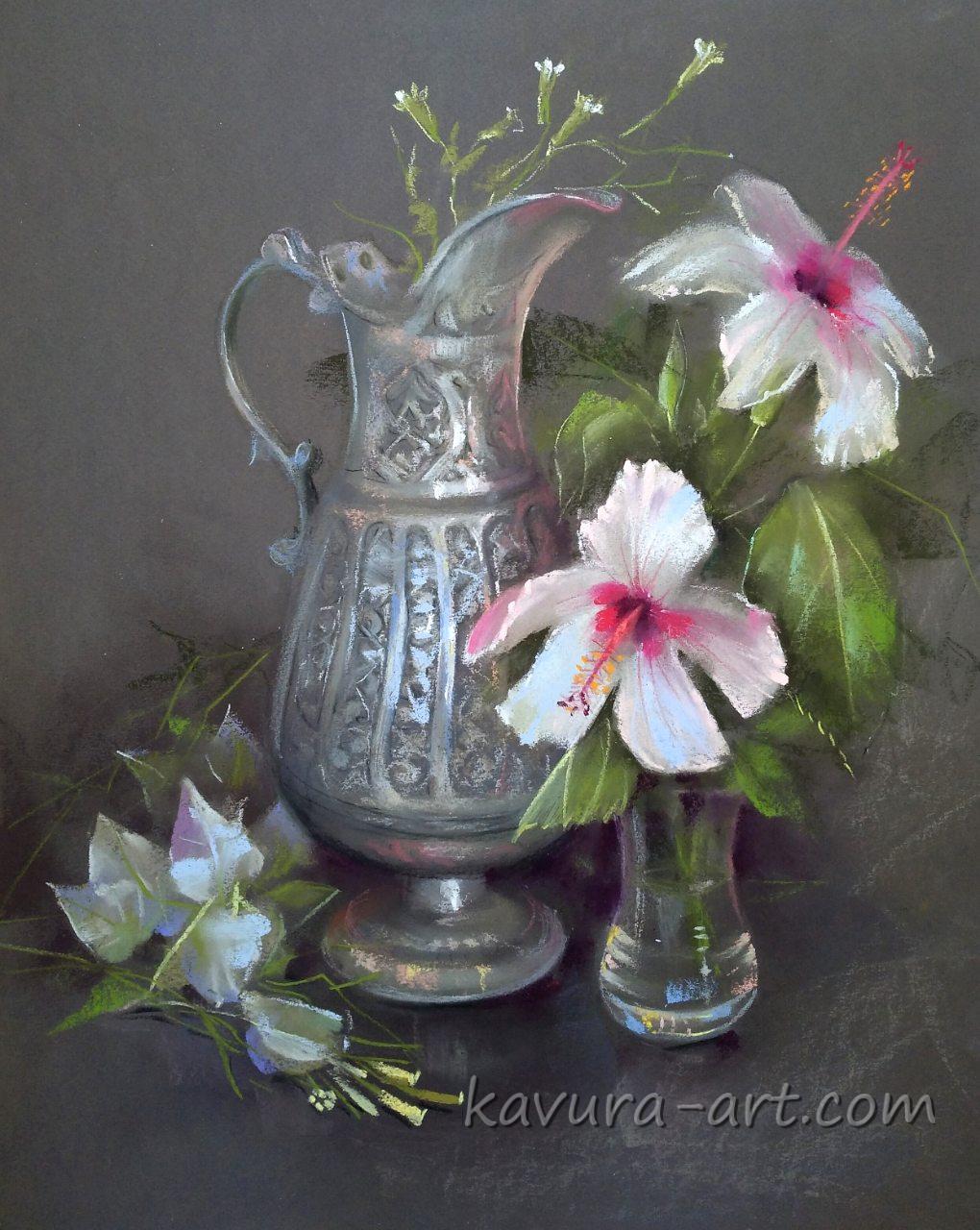 "Eastern etude with silver jug" Pastel on paper.