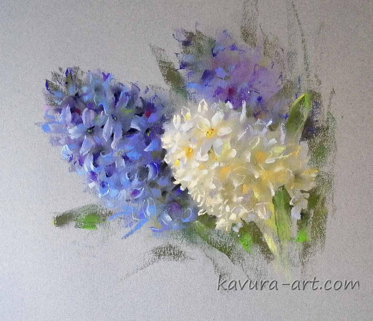 "Blue hyacinth" Pastel on paper.