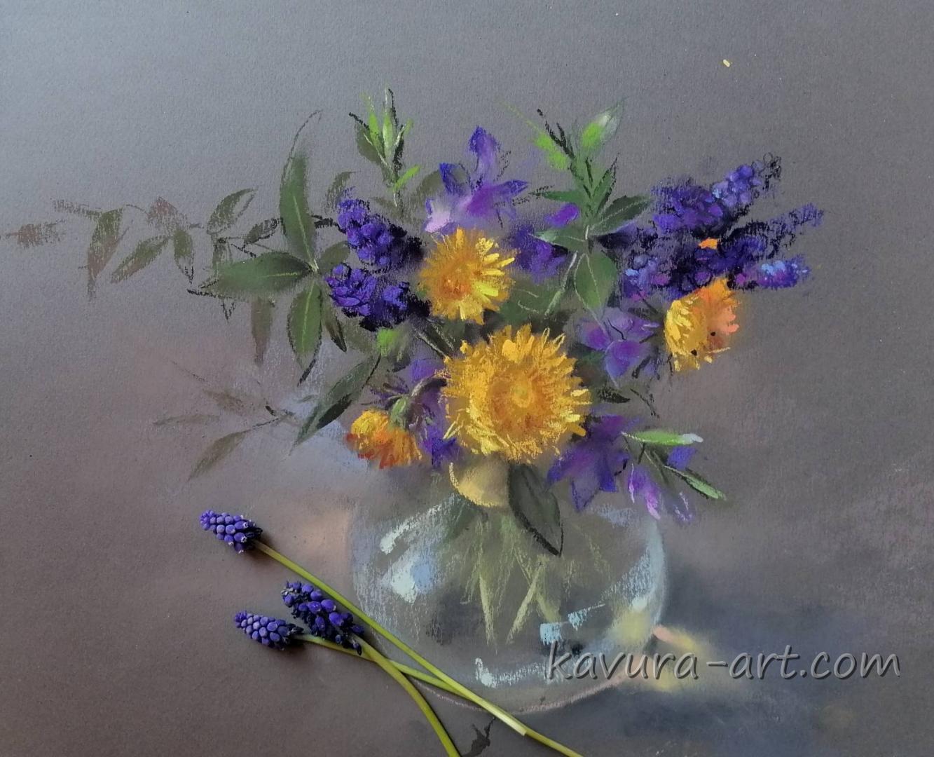 " Spring flowers" Pastel on paper.