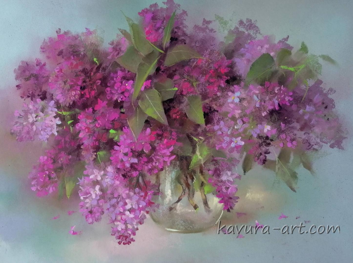 "Lilac Day " Pastel on paper.