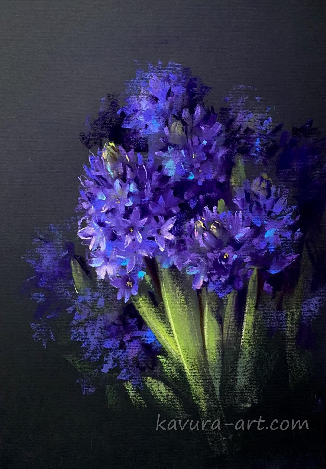 "Blue hyacinth" Pastel on paper.