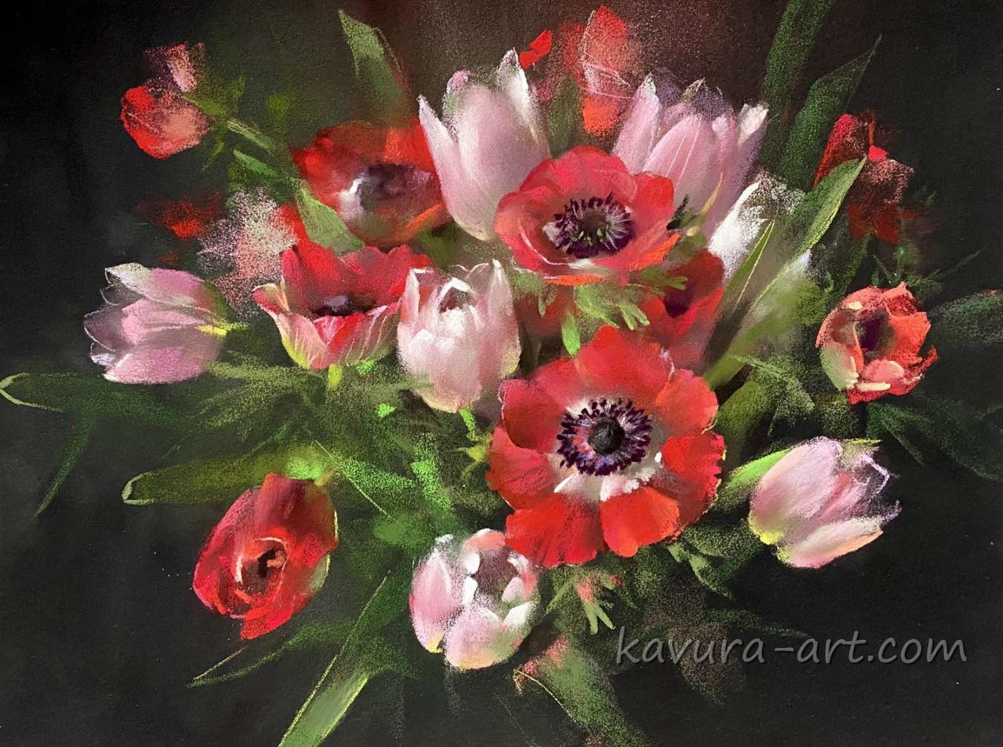 "Spring " Pastel on paper.