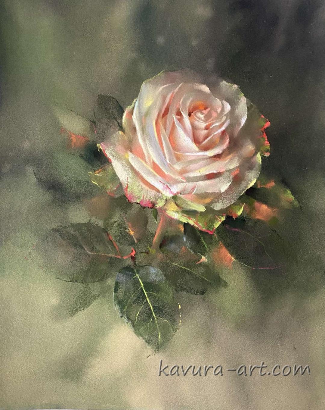 "Rose March" Pastel on paper.