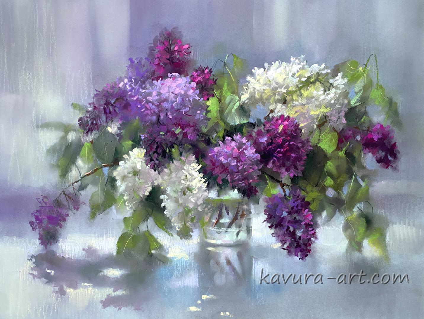 "Lilac" Pastel on paper.