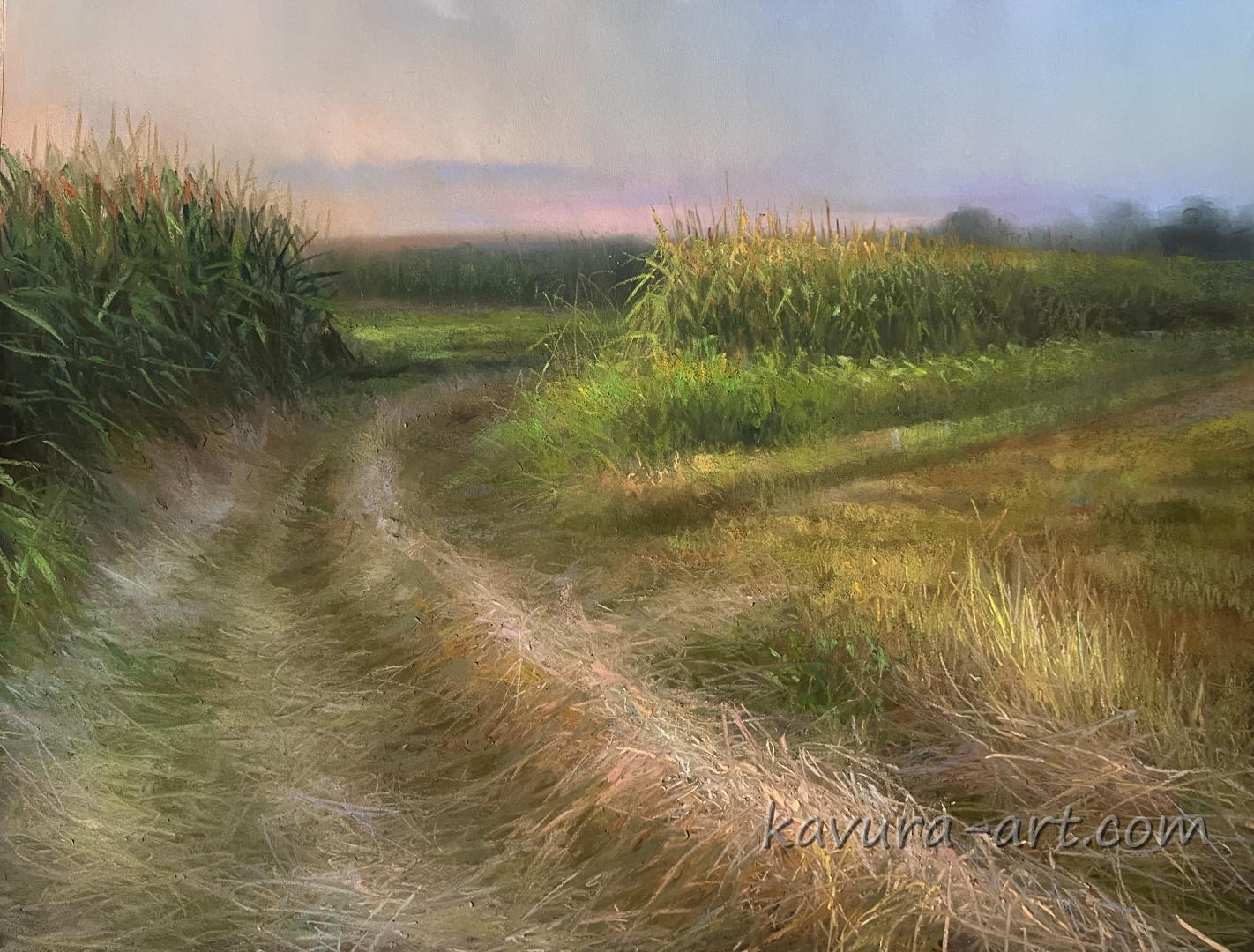 "Simple country stage" Pastel on paper.