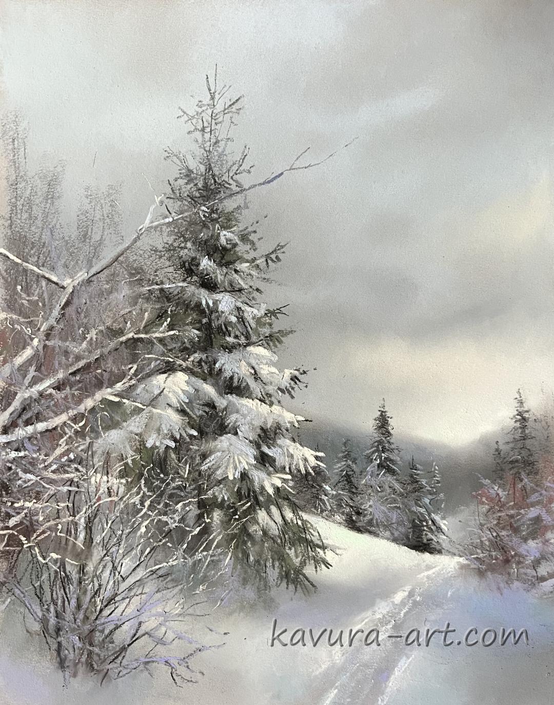 "Carpathian" Pastel on paper.