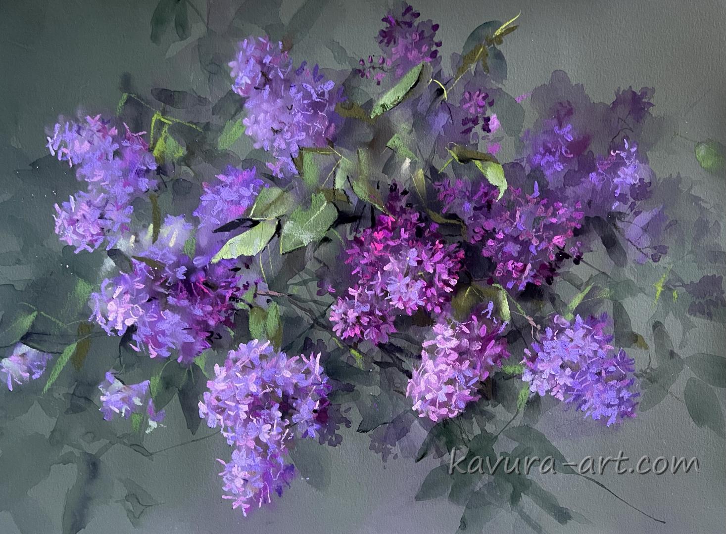 "Lilac" Pastel on paper.