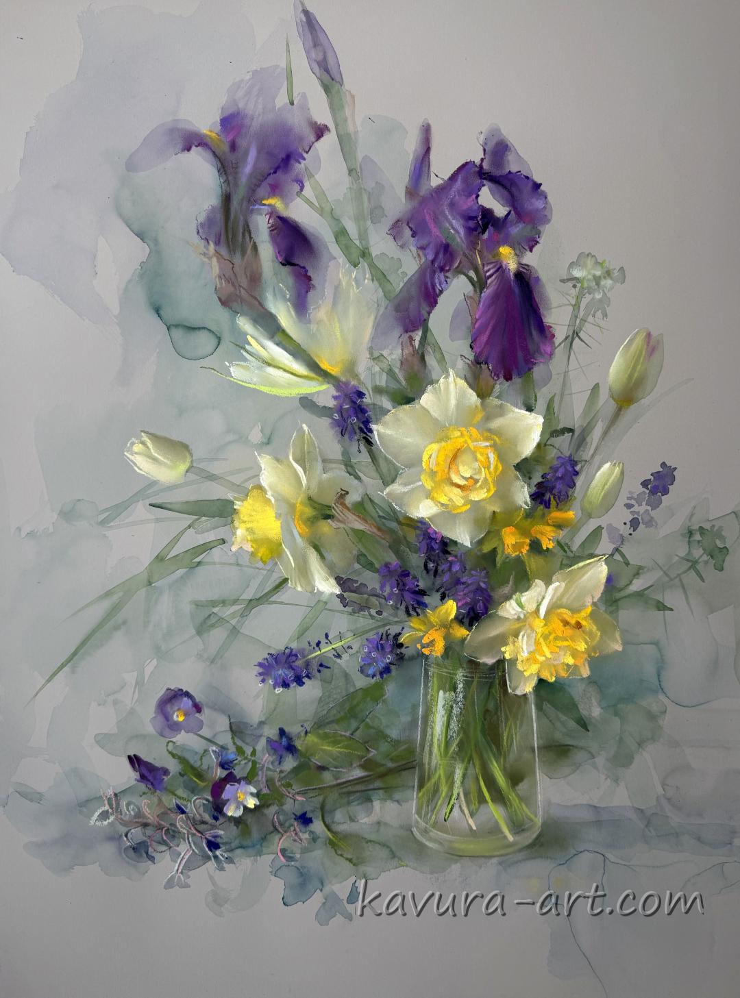 "April" Pastel on paper.