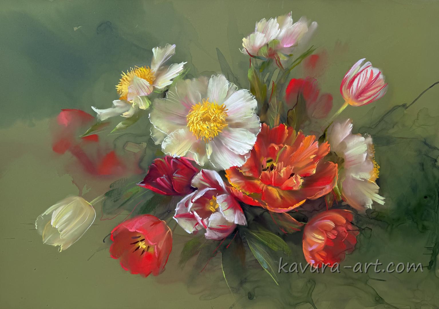 "Spring" Pastel on paper.