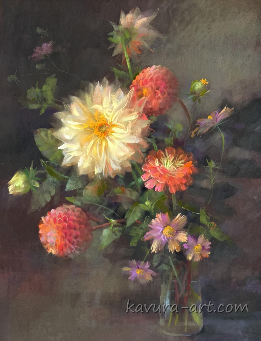 "From autumn garden" Pastel on paper.